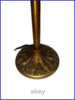 Antique Miller Arts & Crafts Slag Glass Table Lamp Signed C1920