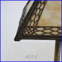 Antique Miller Arts & Crafts Slag Glass Table Lamp Signed C1920