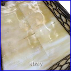 Antique Miller Arts & Crafts Slag Glass Table Lamp Signed C1920