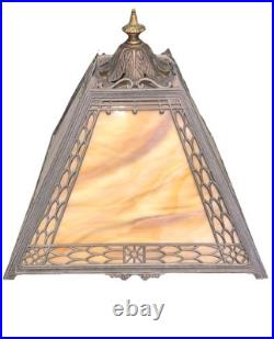 Antique Miller Arts & Crafts Slag Glass Table Lamp Signed C1920