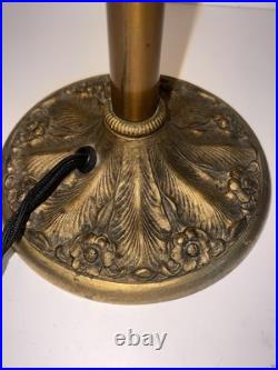 Antique Miller Arts & Crafts Slag Glass Table Lamp Signed C1920