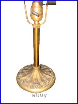 Antique Miller Arts & Crafts Slag Glass Table Lamp Signed C1920