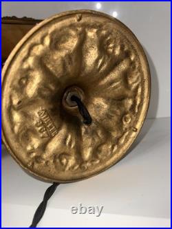 Antique Miller Arts & Crafts Slag Glass Table Lamp Signed C1920