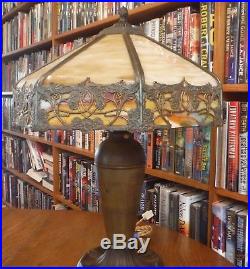 Antique Miller Bent Slag Glass Lamp Bradley & Hubbard, Handel, Empire Style
