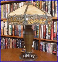 Antique Miller Bent Slag Glass Lamp Bradley & Hubbard, Handel, Empire Style