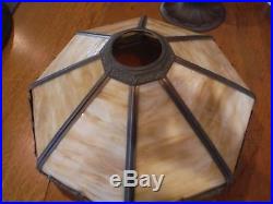 Antique Miller Bent Slag Glass Lamp Bradley & Hubbard, Handel, Empire Style