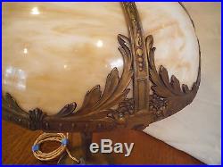 Antique Miller Bent Slag Glass Lamp Bradley & Hubbard Pittsburgh Empire Styles