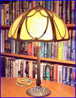 Antique Miller Bent Slag Glass Lamp Bradley & Hubbard Pittsburgh Styles
