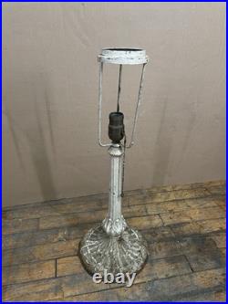 Antique Miller Lamp Co #234 Slag Glass Table Lamp Cast Metal 23 Art Nouveau