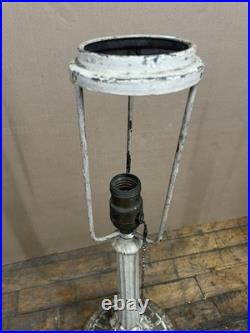 Antique Miller Lamp Co #234 Slag Glass Table Lamp Cast Metal 23 Art Nouveau