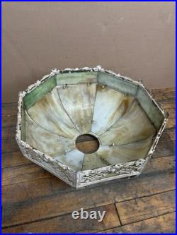 Antique Miller Lamp Co #234 Slag Glass Table Lamp Cast Metal 23 Art Nouveau