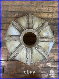 Antique Miller Lamp Co #234 Slag Glass Table Lamp Cast Metal 23 Art Nouveau