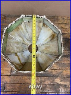 Antique Miller Lamp Co #234 Slag Glass Table Lamp Cast Metal 23 Art Nouveau