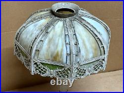 Antique Miller Lamp Co #234 Slag Glass Table Light 23 Size Cast Metal