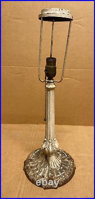 Antique Miller Lamp Co #234 Slag Glass Table Light 23 Size Cast Metal