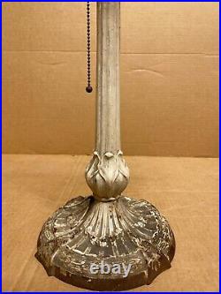 Antique Miller Lamp Co #234 Slag Glass Table Light 23 Size Cast Metal