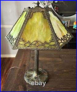 Antique Miller Lamp Co Slag Glass Lamp c. 1920s Ex Condition Art Nouveau