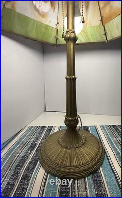Antique Miller Lamp Company Slag Glass Table Lamp Early 1900's ORNATE
