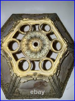 Antique Miller Lamp Company Slag Glass Table Lamp Early 1900's ORNATE