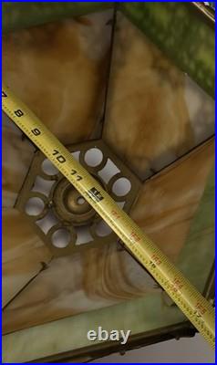 Antique Miller Lamp Company Slag Glass Table Lamp Early 1900's ORNATE