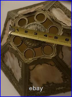 Antique Miller Lamp Company Slag Glass Table Lamp Early 1900's ORNATE