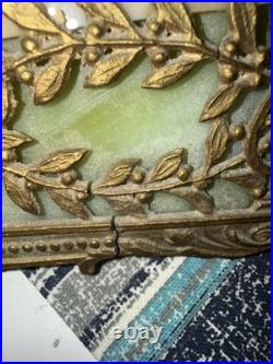 Antique Miller Lamp Company Slag Glass Table Lamp Early 1900's ORNATE