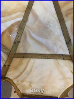 Antique Miller SLAG GLASS Table Lamp /slightly Damaged/