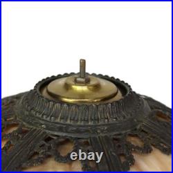 Antique Miller School Arts & Crafts Two Tone Slag Glass Table Lamp C1920