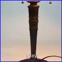 Antique Miller School Arts & Crafts Two Tone Slag Glass Table Lamp C1920