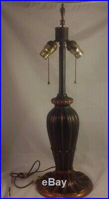 Antique Miller Slag Glass Double Socket Lamp Base