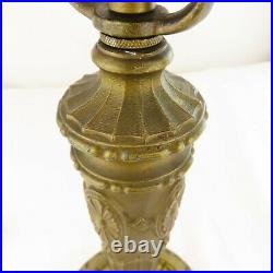Antique Miller Slag Glass LAMP Base Signed Electric ML & Co Base Only Classical