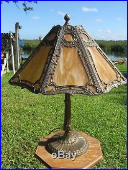 Antique Miller Slag Glass Lamp