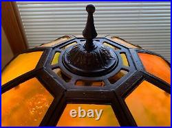 Antique Miller Slag Glass Lamp LARGE! Professionally Rewired GORGEOUS Weighs 21#
