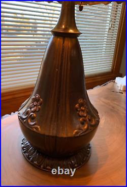 Antique Miller Slag Glass Lamp LARGE! Professionally Rewired GORGEOUS Weighs 21#