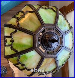 Antique Miller Slag Glass Lamp LARGE! Professionally Rewired GORGEOUS Weighs 21#