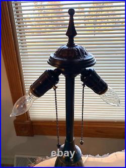 Antique Miller Slag Glass Lamp LARGE! Professionally Rewired GORGEOUS Weighs 21#