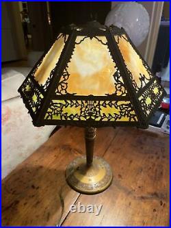 Antique Miller Slag Glass Lamp (ML CO #233) Circa 1915 Absolutely Beautiful