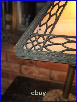 Antique Miller Slag Glass Lamp Signed