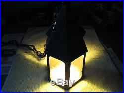 Antique Mission Arts & Crafts Porch Light Lamp Slag Glass Witch Hat Gothic 1930s