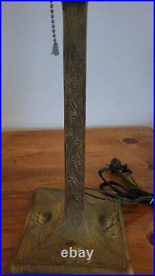 Antique Mosaic Shade Co Chicago Slag Glass Panel Shade Lamp C 1910 Tiffany Style