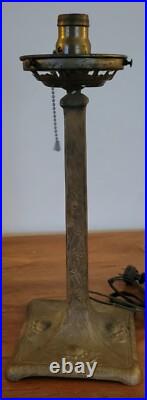 Antique Mosaic Shade Co Chicago Slag Glass Panel Shade Lamp C 1910 Tiffany Style