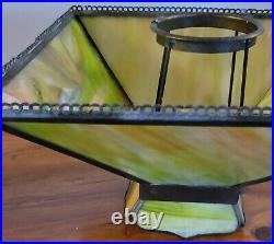 Antique Mosaic Shade Co Chicago Slag Glass Panel Shade Lamp C 1910 Tiffany Style