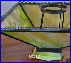 Antique Mosaic Shade Co Chicago Slag Glass Panel Shade Lamp C 1910 Tiffany Style