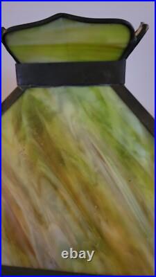 Antique Mosaic Shade Co Chicago Slag Glass Panel Shade Lamp C 1910 Tiffany Style
