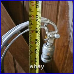 Antique Ornate Cast Iron Bridge Lamp Slag Glass Spanish Revival Bat Wing