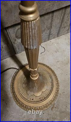 Antique Ornate Floor Bridge Lamp Art Nouveau tendril & spike