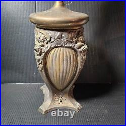 Antique Ornate Large Art Nouveau Table Lamp Floral Urn acorn shape spelter Antique Ornate Large Art Nouveau Table Lamp Floral Urn acorn shape spelter