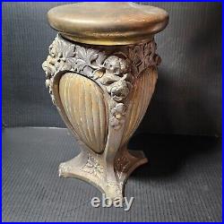 Antique Ornate Large Art Nouveau Table Lamp Floral Urn acorn shape spelter Antique Ornate Large Art Nouveau Table Lamp Floral Urn acorn shape spelter