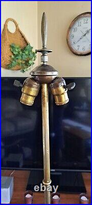 Antique Ornate Victorian Floor Lamp Art Nouveau Cast iron Brass Onyx Marble