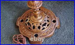 Antique Ornate Victorian Floor Lamp Art Nouveau Cast iron Brass Onyx Marble